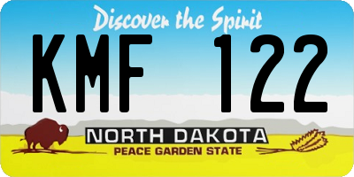 ND license plate KMF122