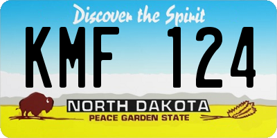 ND license plate KMF124