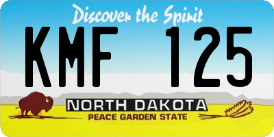 ND license plate KMF125