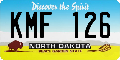 ND license plate KMF126