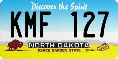 ND license plate KMF127