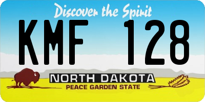 ND license plate KMF128