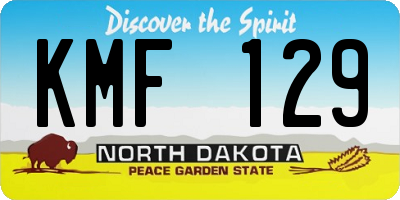 ND license plate KMF129