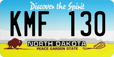 ND license plate KMF130