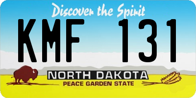 ND license plate KMF131