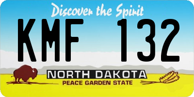 ND license plate KMF132