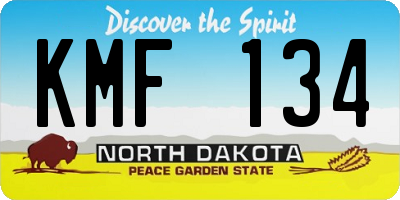 ND license plate KMF134