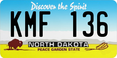 ND license plate KMF136