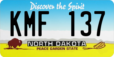 ND license plate KMF137