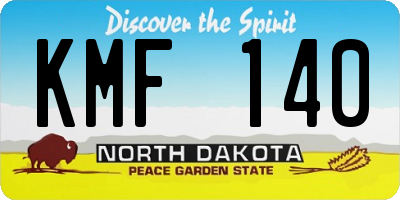 ND license plate KMF140