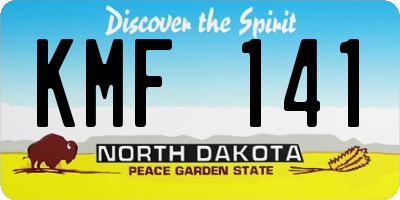 ND license plate KMF141