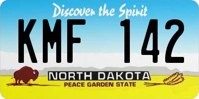 ND license plate KMF142