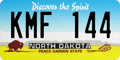 ND license plate KMF144
