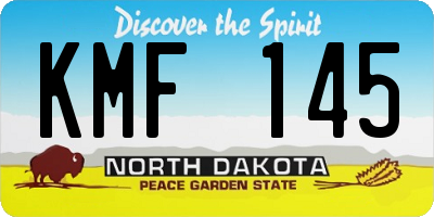ND license plate KMF145
