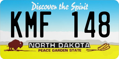 ND license plate KMF148