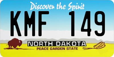 ND license plate KMF149