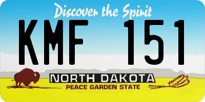 ND license plate KMF151