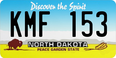 ND license plate KMF153