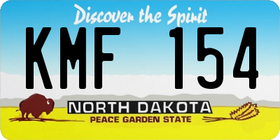ND license plate KMF154