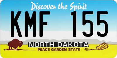 ND license plate KMF155