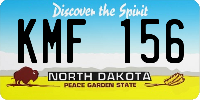ND license plate KMF156