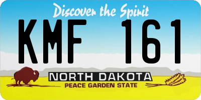 ND license plate KMF161
