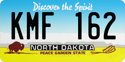 ND license plate KMF162