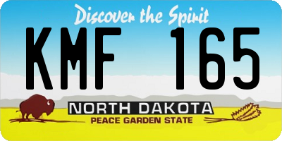 ND license plate KMF165