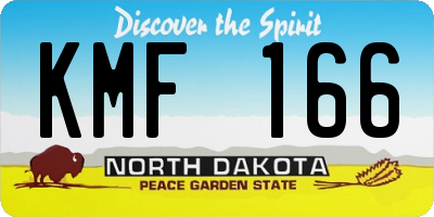 ND license plate KMF166