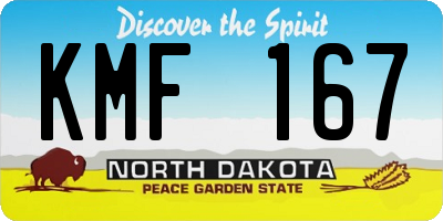 ND license plate KMF167