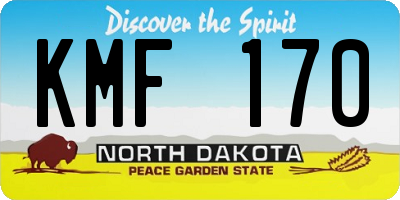 ND license plate KMF170