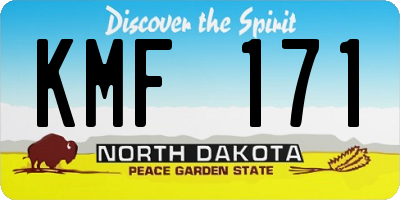 ND license plate KMF171