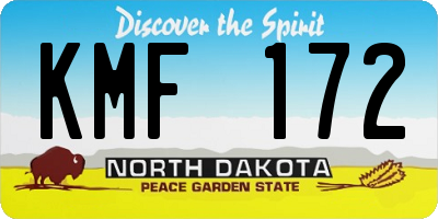 ND license plate KMF172