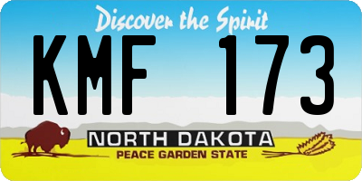 ND license plate KMF173