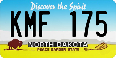 ND license plate KMF175