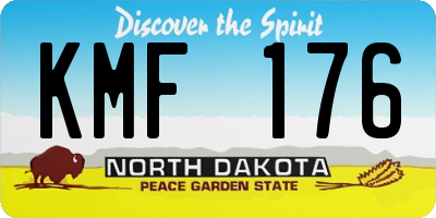 ND license plate KMF176