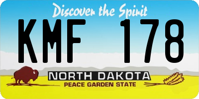 ND license plate KMF178