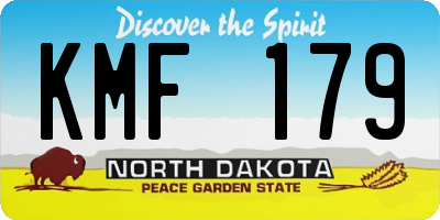 ND license plate KMF179