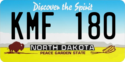 ND license plate KMF180