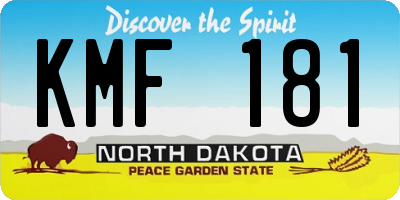 ND license plate KMF181