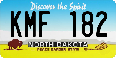 ND license plate KMF182