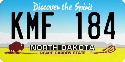 ND license plate KMF184