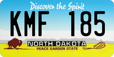ND license plate KMF185