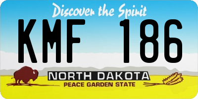 ND license plate KMF186