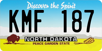 ND license plate KMF187