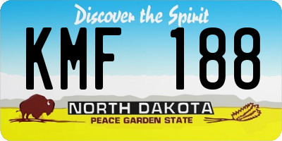 ND license plate KMF188
