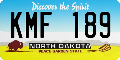 ND license plate KMF189