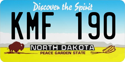 ND license plate KMF190