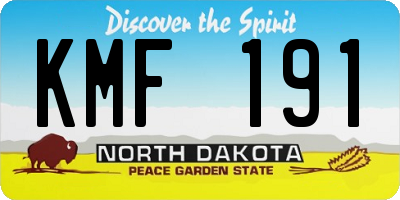 ND license plate KMF191