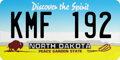 ND license plate KMF192
